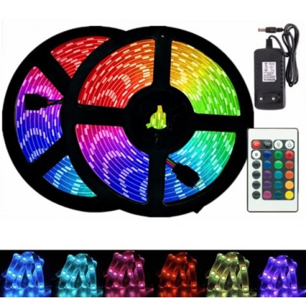 Світлодіодна LED стрічка, 2835 RGB, комплект, кольоровий діод, 5 метрів